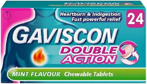 Gaviscon Double Action Tabs Heartburn Indigestion Mint 24s