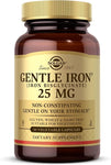 Solgar Gentle Iron (Iron Bisglycinate) 25 mg - 90 Vegetable Capsules - Non-Constipating, Gentle on Your Stomach - Gluten Free - 90 Servings