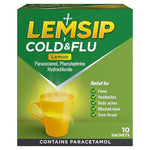 Lemsip Cold + Flu Lemon Hot Drink 10 sachets