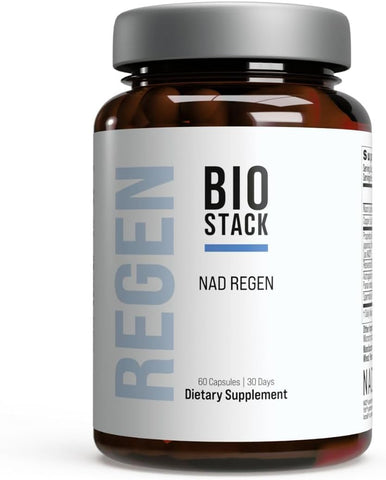 NAD Regen, NAD+ Supplement for Anti-Aging, Natural Energy, Cell Regeneration & Brain, Boosts Nicotinamide Riboside, Vegan Friendly NAD Supplement with Resveratrol (60 Capsules)