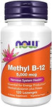 NOW Supplements, Methyl B-12 (Methylcobalamin) 5,000 mcg, Nervous System Health*, 120 Lozenges