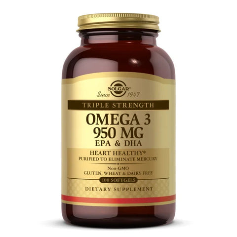 Solgar Omega-3, EPA & DHA, Triple Strength, 950 mg, 100 Softgels