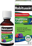 Robitussin Maximum Strength Nighttime Cough DM, Cough Medicine for Adults, Berry Flavor - 8 Fl Oz