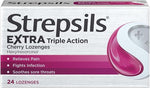 Strepsils Extra Cherry Throat & Pain Relief Lozenges 24 Pack