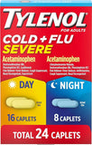 Tylenol Cold + Flu Severe Day & Night Caplets for Fever, Pain, Cough & Congestion Relief, 24 Count