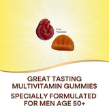 Nature's Way Alive! Men’s 50+ Daily Gummy Multivitamins, Supports Healthy Brain, Eyes, Heart*, B-Vitamins, Gluten-Free, Vegetarian, Fruit Flavored, 60 Gummies (Packaging May Vary)