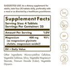 Solgar Chelated Magnesium, 100 Tablets - Patented, Highly Absorbable Form - Supports Nerve & Muscle Function - Promotes Healthy Bones - Non-GMO, Vegan, Gluten Free, Dairy Free, Kosher - 25 Servings