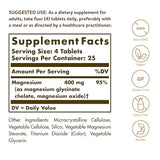 Solgar Chelated Magnesium, 100 Tablets - Patented, Highly Absorbable Form - Supports Nerve & Muscle Function - Promotes Healthy Bones - Non-GMO, Vegan, Gluten Free, Dairy Free, Kosher - 25 Servings