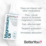 BetterYou Magnesium Oil Body Spray, Pure and Natural Source of Magnesium Chloride, Magnesium Spray Supplement, Supports Muscle Recovery, Vegan & Palm-Oil Free, 100ml (600 Sprays)