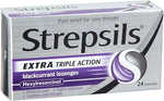 Strepsils Extra Triple Action Blackcurrant  24 Lozenges