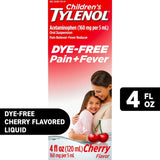 Tylenol Children's Oral Suspension, Dye-Free, Cherry Flavor, 4 Fl. Oz