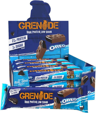 Grenade Protein Bars, High Protein, Low Sugar Bar, Vanilla, 12 x 60g - Oreo Flavour