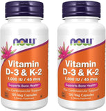 Now Foods Vitamin D-3 & K-2, 120 Vegetable Capsule