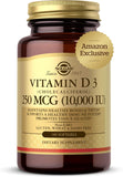 Solgar Vitamin D3 Cholecalciferol 250 MCG 10000 IU Softgels Bone & Immune Support