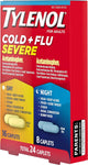 Tylenol Cold + Flu Severe Day & Night Caplets for Fever, Pain, Cough & Congestion Relief, 24 Count