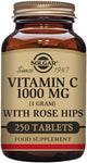 Solgar Vitamin C 1000MG With Rose Hips 250 Tablets