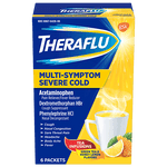 Theraflu Multi-Symptom Severe Cold Hot Liquid Powder, 6 Packets