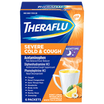 Theraflu Severe Cold & Cough Nighttime Hot Liquid Powder, 6 Packets