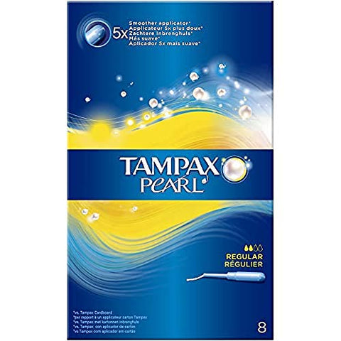 Tampax Pearl Plastic Regular Absorbency Tampons 8's