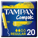 Tampax Compak Regular Absorbency Applicator Tampons 20's