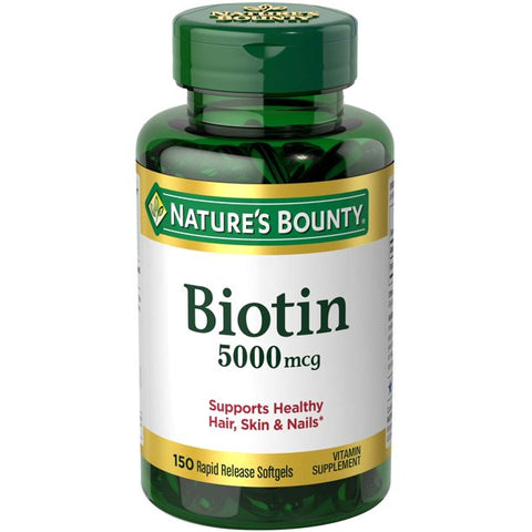 Nature's Bounty, Biotin, 5000 mcg, 150 Rapid Release Softgels