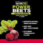 Nature Fuel Power Beets Super Concentrated Circulation Superfood Dietary Supplement – Delicious Acai Berry Pomegranate Flavor – Non-GMO Beet Root Powder - 60 Servings